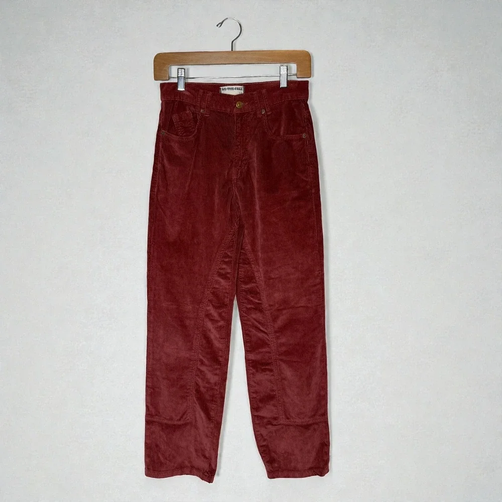Free People We The Free Risk Taker Corduroy Pant Straight Leg Boho Retro size 25